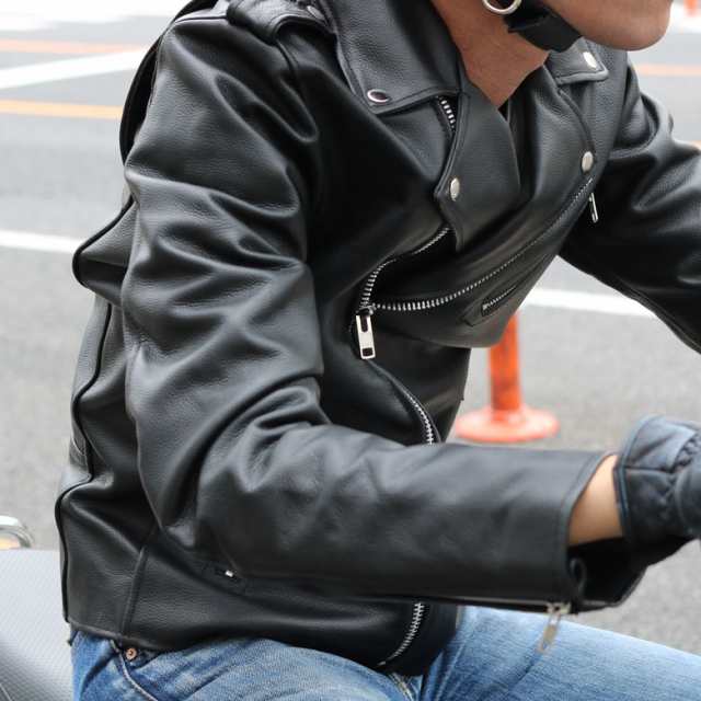 本物牛革 ダブル レザージャケット ブラック 革ジャン ライダース 本皮 バイク メンズ ライディング おしゃれ かっこいい 防寒防風の通販はau Pay マーケット バイク バイク用品はとやグループ