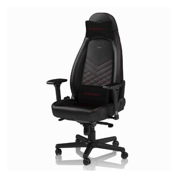 ゲーミングチェア(ヘッドレスト ランバーサポート付) ICON レッド noblechairs（ノーブルチェアーズ） NBL-ICN-PU-BRD-SGL