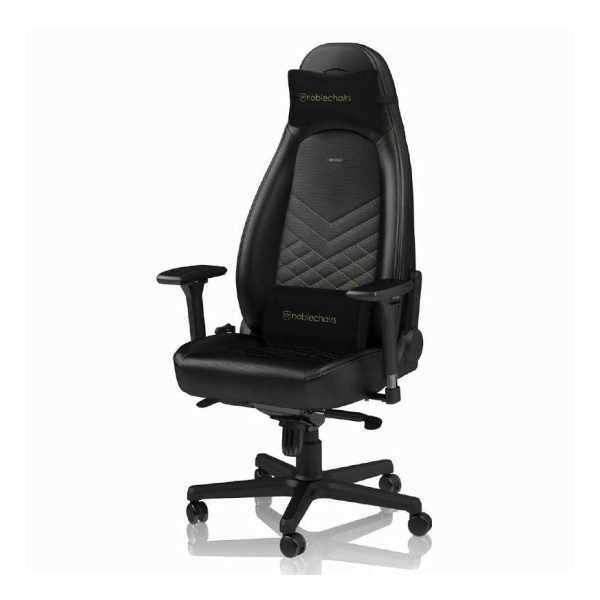 ゲーミングチェア(ヘッドレスト ランバーサポート付) ICON ゴールド noblechairs（ノーブルチェアーズ） NBL-ICN-PU-GOL-SGL