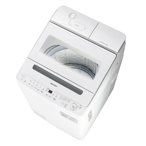 全自動洗濯機 洗濯・脱水容量10kg スマホ連携機能 穴なし槽 ホワイト系 シャープ ES-SW10K-W