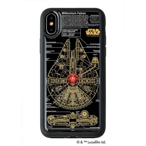 STAR WARS スター・ウォーズ グッズコレクション FLASH M-FALCON 基板アート iPhone Xケース　黒 F10B