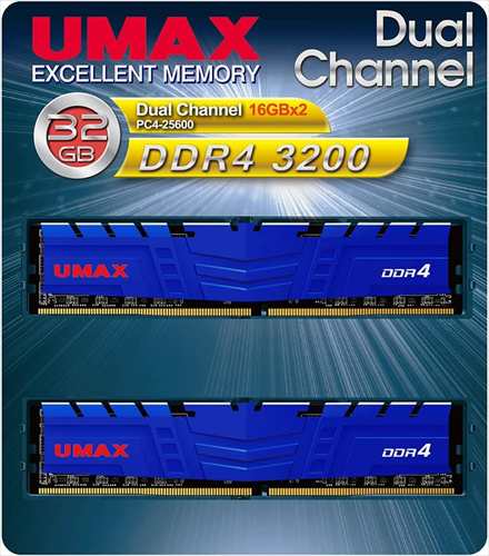 UMAX Technologies デスクトップ用 intel 第9世代以降に最適な DDR4 Long−DIMM 16GB ×2枚組 32GB ヒートシンクあり UM−DDR4D−3200−3