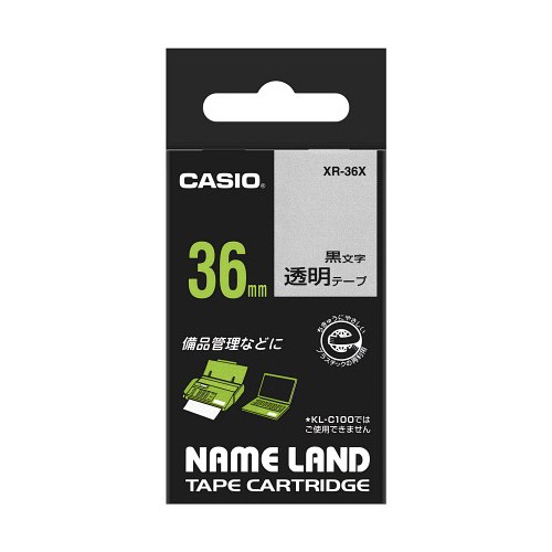 カシオ計算機 ネームランドテープ36mm 透明 XR-36X - 名前シール