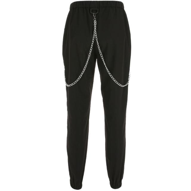 パンツ レディース ワイドパンツ ブラック ロック チェーン付 サスペンダー ダンス衣装 かっこいい セクシー 黒の通販はau Pay マーケット Another Me アナザーミー