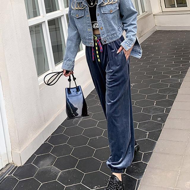 スウェットパンツ レディース ボトムス ワイドパンツ ベロア生地 韓国ファッション ダンス 衣装 イベント 大きめ 大きいサイズ かっこいの通販はau Pay マーケット Another Me アナザーミー