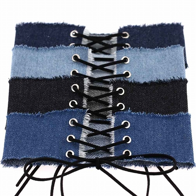 首輪 チョーカー レディース アクセサリー コスプレ デニム レースアップ ネックレス ベルト 太め ダンス衣装 かわいい おしゃれ アクセ の通販はau Pay マーケット Another Me アナザーミー