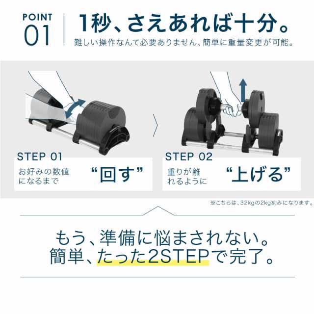 可変式 ダンベル フレックスベル 2kg刻み 36kg 1個のみ FLEXBELL 正規