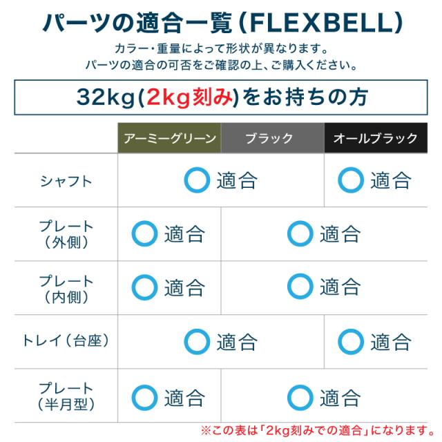 フレックスベル FLEXBELL 2kg刻み 専用 シャフト プレート付き グリップ 20kg / 32kg / 36kg 用_3