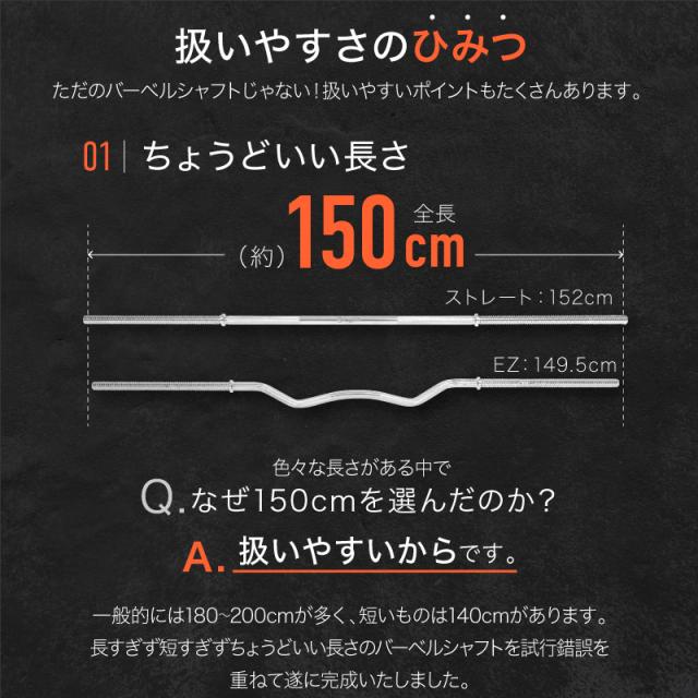 ライシン バーベルシャフト フレックスベル プロバーベル 専用 EZバー / ストレートバー 150cm_15