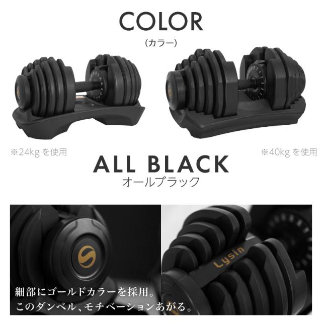 ライシン パンプキング 片手式 40kg 2個セット 可変式ダンベル 【1年