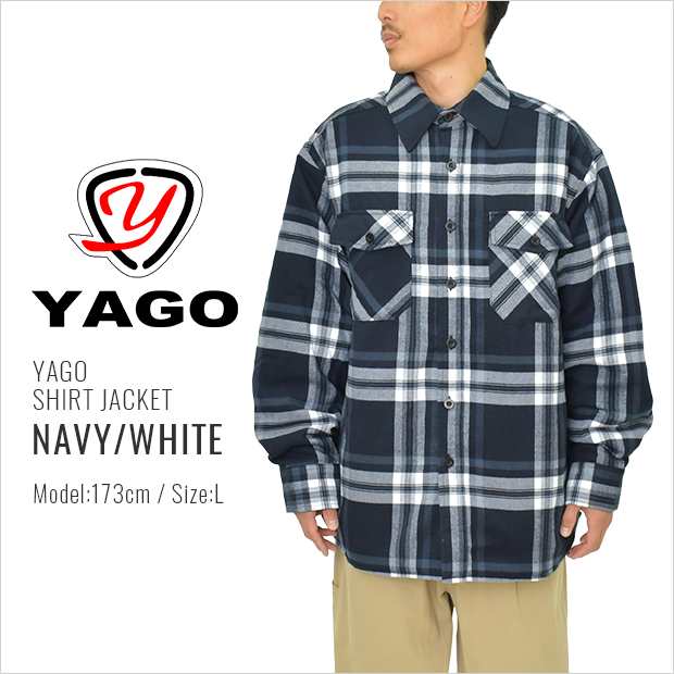 YAGO ジャケット シャツジャケット キルティングジャケット FLANNEL QUILTED JACKET チェックシャツ ネルシャツ