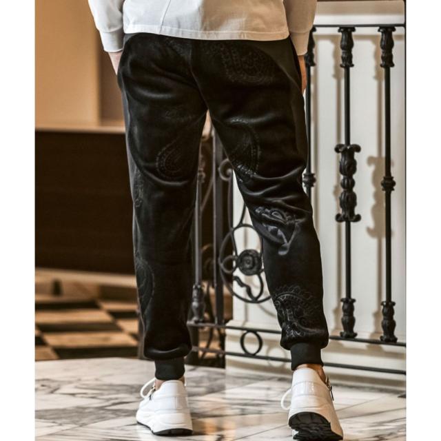 ウノピュウノウグァーレトレ リラックス 1PIU1UGUALE3 RELAX ペイズリーベロアジップパーカーセットアップ S M L XL XXL uso-25098 usb-25098 ブラック_6