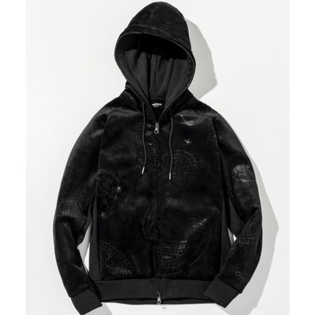 ウノピュウノウグァーレトレ リラックス 1PIU1UGUALE3 RELAX ペイズリーベロアジップパーカーセットアップ S M L XL XXL uso-25098 usb-25098 ブラック_8