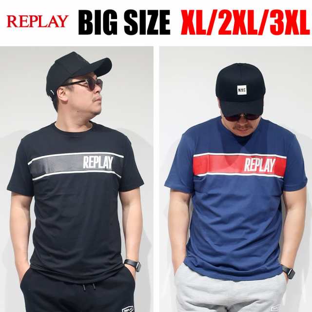 送料無料】REPLAY リプレイ メンズ 大きいサイズ Tシャツ