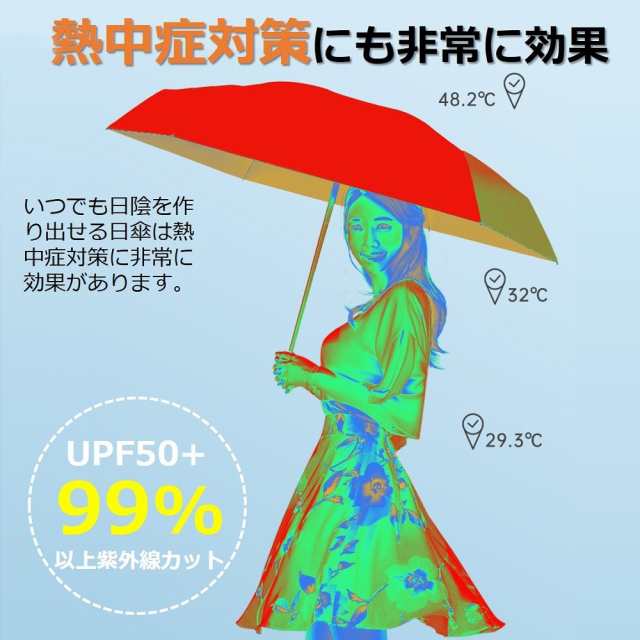 折り畳み傘 コンパクト 晴雨兼用傘 軽量 UVカット 遮光 傘カバー付 - 小物