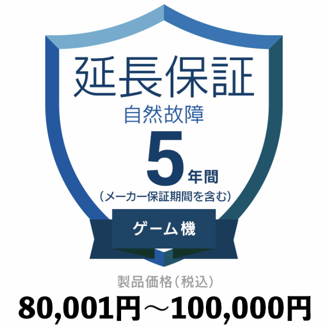 ゲーム機自然故障保証【5年に延長】80〜100 延長保証