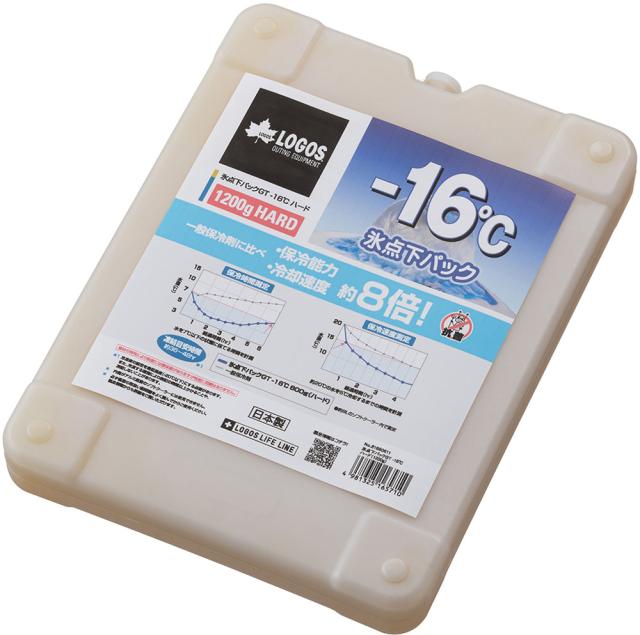 ロゴス LOGOS アウトドア 氷点下パックGT-16℃ ハード1200g 保冷剤 強力 キャンプ BBQ バーベキュー クッキング 長時間保冷 天然素材 防災 停電対策 災害対策 台風対策  81660611