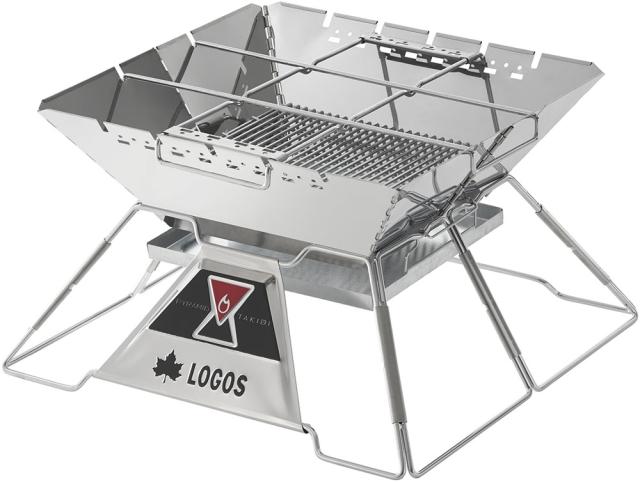 ロゴス LOGOS アウトドア LOGOS the ピラミッドTAKIBI XL 焚き火 たき火 ゴトク料理 焚き火台 串焼きプレート付き 灰受け構造 コンパクト収納 キャンプ バーベキュー 81064161
