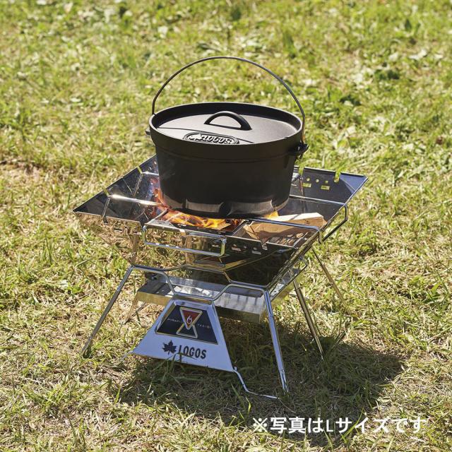 ロゴス LOGOS アウトドア LOGOS the ピラミッドTAKIBI XL 焚き火 たき火 ゴトク料理 焚き火台 串焼きプレート付き 灰受け構造 コンパクト収納 キャンプ バーベキュー  81064161_4