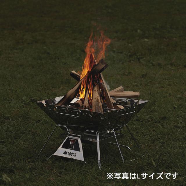 ロゴス LOGOS アウトドア LOGOS the ピラミッドTAKIBI XL 焚き火 たき火 ゴトク料理 焚き火台 串焼きプレート付き 灰受け構造 コンパクト収納 キャンプ バーベキュー  81064161_6