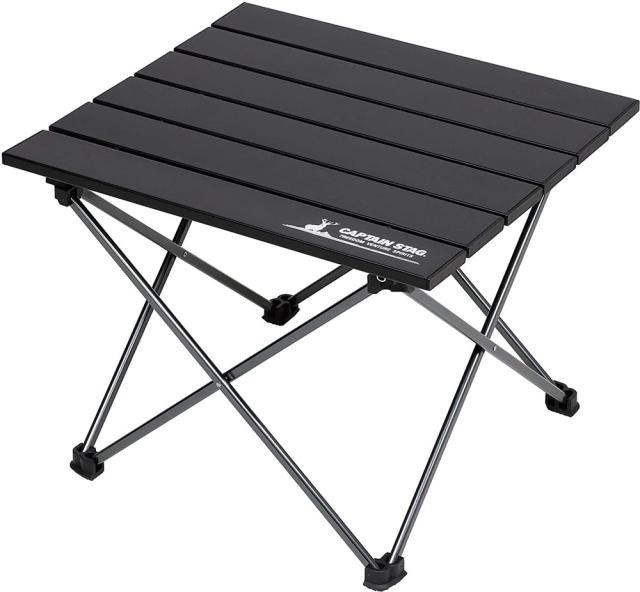 キャプテンスタッグ CAPTAIN STAG アウトドア トレッカー アルミロールテーブル ブラック   UC0563