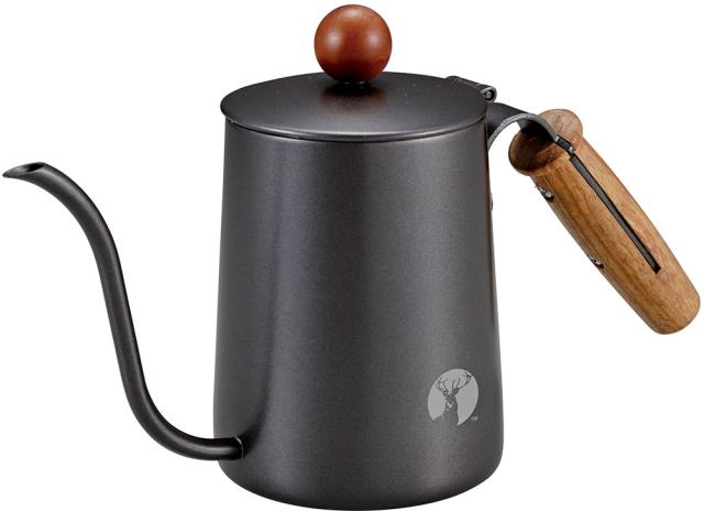 キャプテンスタッグ CAPTAIN STAG アウトドア アルゴ 珈琲ドリップ ポット 木柄 XY03 600 ブラック  UW3543