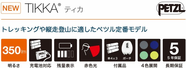 PETZL ペツル アウトドア ティカ ブルー ヘッドランプ キャンプ