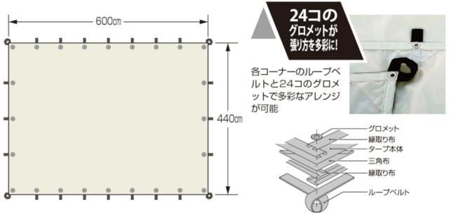 キャプテンスタッグ CAPTAIN STAG アウトドア CSクラシックス ビッグレクタタープUV UA-1078 UA1078_1