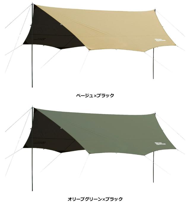 テントファクトリー TENT FACTORY アウトドア BWスカイオーバータープ500 タープ 日よけ シェード キャンプ レジャー ファミリー ピクニック 運動会 BW UVカット ブラックコーティング  TFSOT500BR