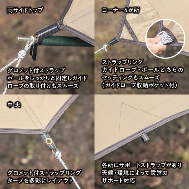 テントファクトリー TENT FACTORY アウトドア BWスカイオーバータープ500 タープ 日よけ シェード キャンプ レジャー ファミリー ピクニック 運動会 BW UVカット ブラックコーティング  TFSOT500BR_17