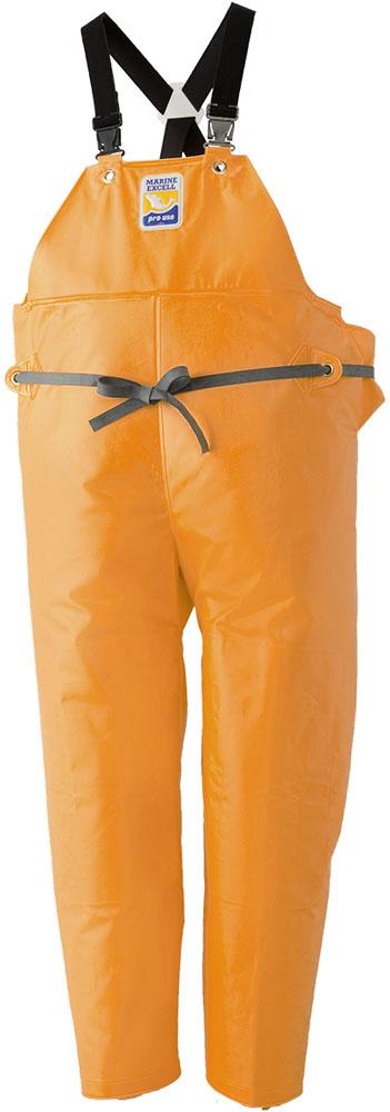 ロゴス LOGOS アウトドア マリンエクセル 胸当付ズボン膝当て付 サスペンダー式 オレンジ LL レインパンツ パンツ ズボン 撥水 防水 耐水 水産業 遠洋・中近海作業 湾岸作業 養殖業 水産加工業  12063561