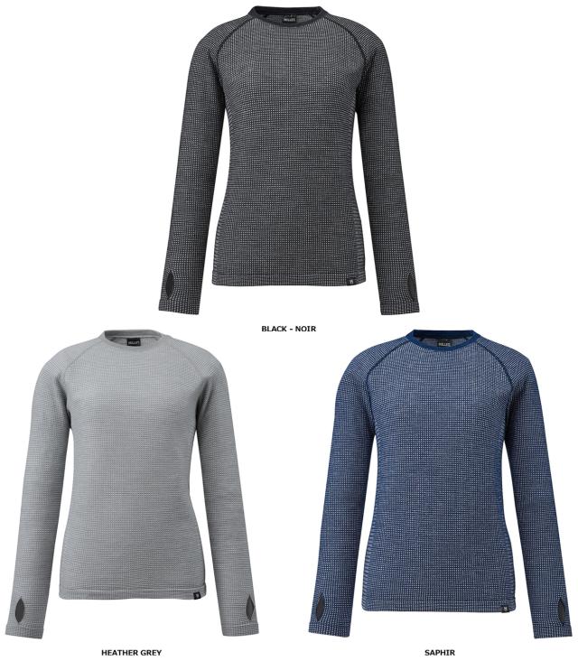 ミレー MILLET アウトドア ワッフル ウール クルー レディース 登山 ウェア ウール 軽量 長袖 保温 速乾 抗菌 消臭 トレッキング ハイキング ベースレイヤー シャツ  MIV01915