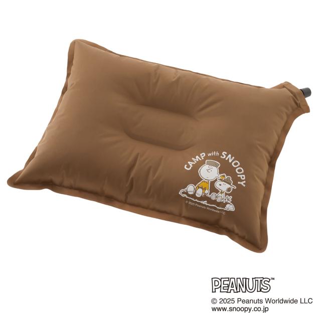 ロゴス LOGOS アウトドア SNOOPY セルフインフレート まくら BF エアーピロー 寝具 携帯 自動膨張 リバーシブル コンパクト 軽量 収納バッグ キャンプ 車中泊 旅行 出張 86001144