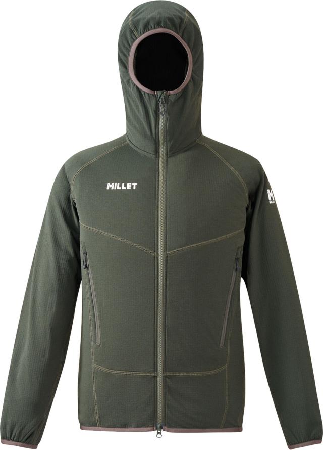 ミレー MILLET アウトドア ドライ グリッド フーディ DRY GRID HOODIE メンズ フリースジャケット 断熱効果 フルジップ フーディ 通気性 寒さ対策 登山 ハイキング  MIV02040
