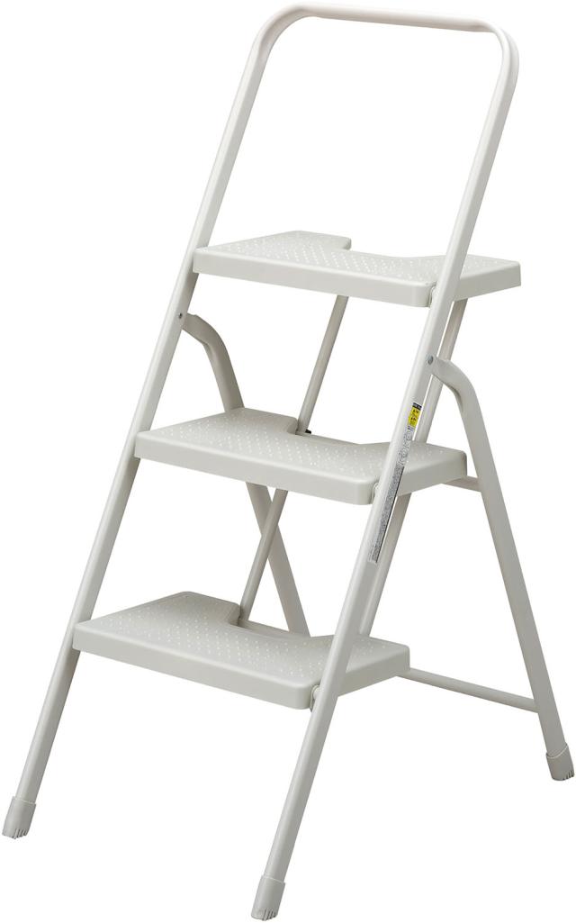 フォールディングステップ FOLDING STEP アウトドア フォールディングステップ3段 アイボリー 踏み台 足場 脚立 荷下ろし 折りたたみ スリム収納 ワンタッチ開閉 ロック機能 安定感 滑り止め 耐荷重100kg 184761