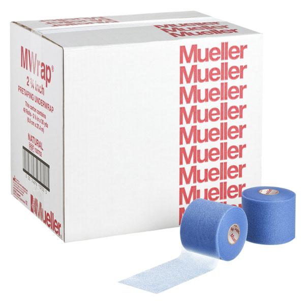 ミューラー MUELLER アンダーラップ Mラップカラー 70mm ビッグブルー テーピング 伸縮 手で切れる 汗に強い アンダーラップ ラテックスフリー スポーツケア 130708