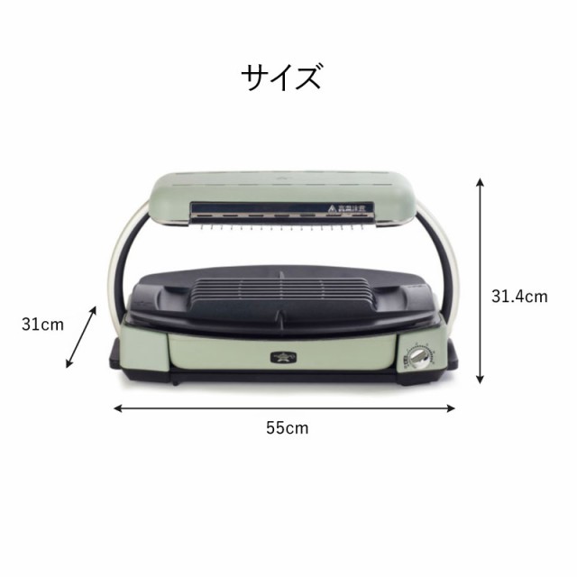 アラジン グラファイトグリラー グリーン CAG-G13B 卓上グリルプレート 無煙 煙が出にくい 瞬間発熱 ニオイカット 油カット 遠赤輻射熱 