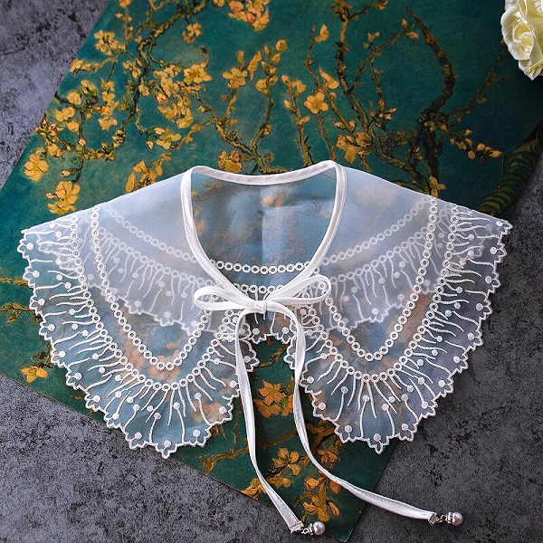 つけ襟 付け襟 オーガンジーレースビッグカラー つけ襟 Made In Sister Jo つけ襟コレクションの通販はau Pay マーケット Sister Jo