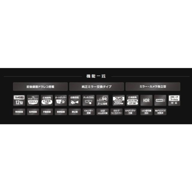 DVR-DM1246A-OC アルパイン ドライブレコーダー搭載12型デジタルミラー 車外用リアカメラ_1