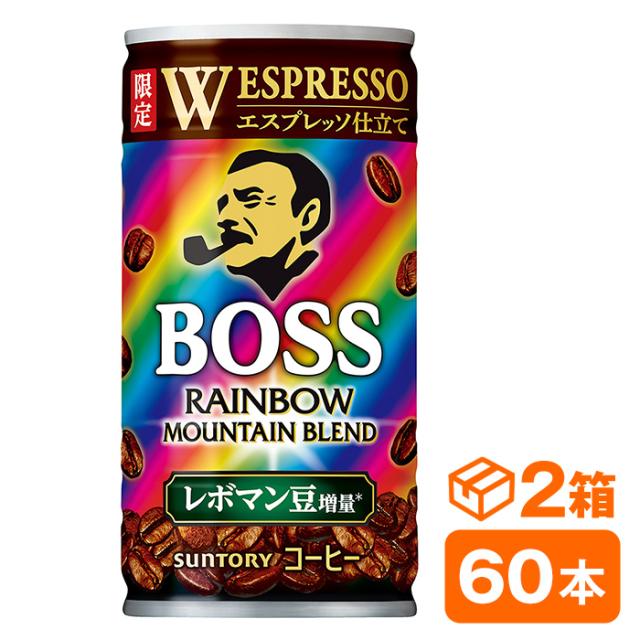 サントリー ボス レインボーマウンテンブレンド 185g缶　30本入り×2ケース(60本 SUNTORY BOSS 缶コーヒー) beverage ソフトドリンク 清涼飲料水の通販は 4,914円