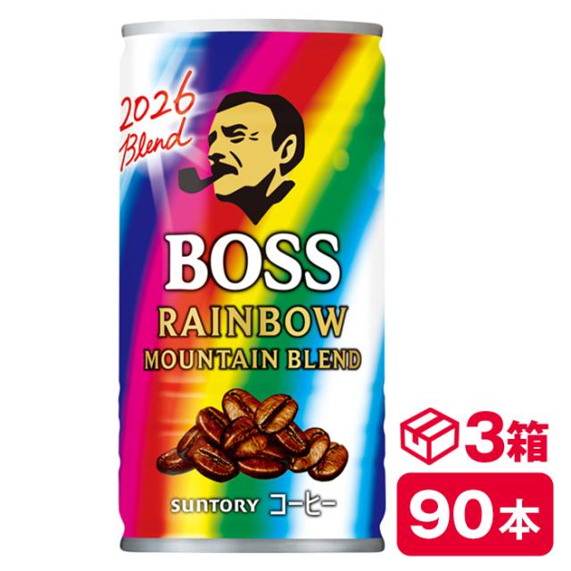 サントリー ボス レインボーマウンテンブレンド 185g缶　30本入り×3ケース(90本 SUNTORY BOSS 缶コーヒー) beverage ソフトドリンク 清涼飲料水