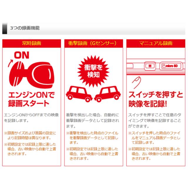 ZDR048+CDOP-01P コムテック ドライブレコーダー駐車監視・直接配線コードセット セパレートカメラ デジタルインナーミラー機能搭載_5