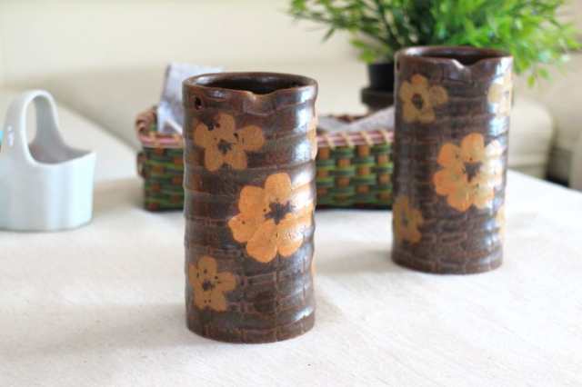 美濃焼茶花花瓶 日本製 美濃焼 高級な手作り花器 花瓶 陶器 陶器 美濃焼茶花花瓶 日本製 美濃焼 高級な手作り花器 花瓶 陶器 陶器