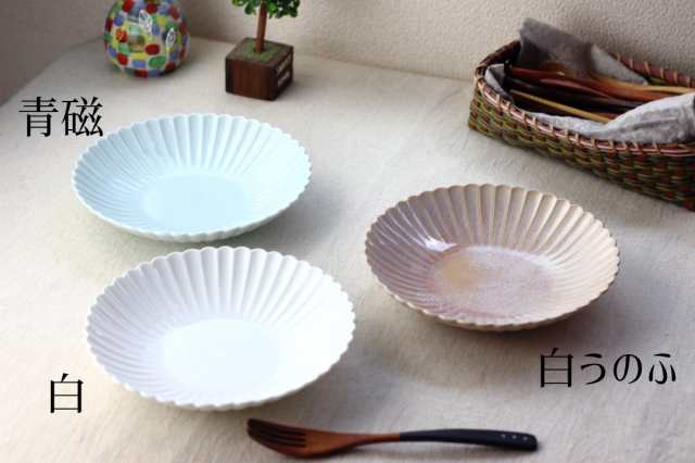 菊花和膳 大皿 21cm 日本製 美濃焼 大皿 中皿 和皿 深皿 パスタ