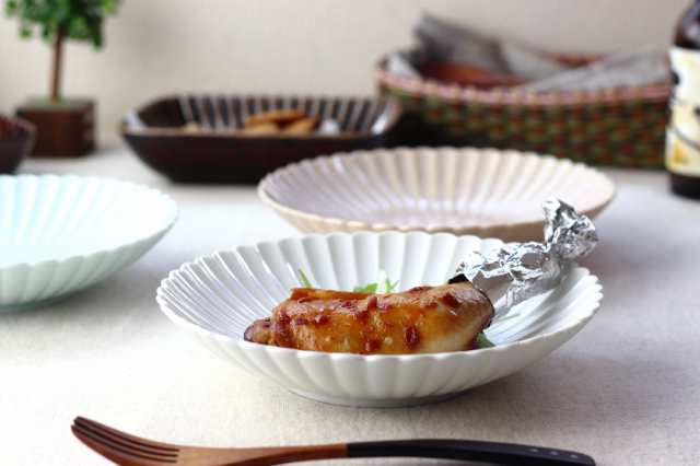 菊花和膳 大皿 21cm 日本製 美濃焼 大皿 中皿 和皿 深皿 パスタ