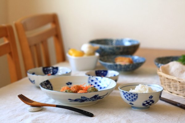藍丸紋 6.8寸深皿 日本製 美濃焼 長く使える上品な藍染柄です パスタ鉢 中鉢 カレー皿 主食皿 和食器｜au PAY マーケット