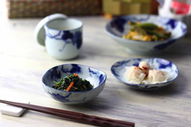 林九郎窯 染付ぶどう お好み碗 小どんぶり 5個 くち