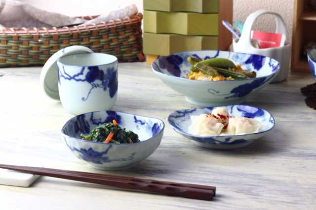 藍染ぶどう 3.5寸小鉢 11cm 日本製 美濃焼 三角35鉢 小鉢 小分け 藍染ぶどう 3.5寸小鉢 11cm 日本製 美濃焼 三角35鉢 小鉢 小分け