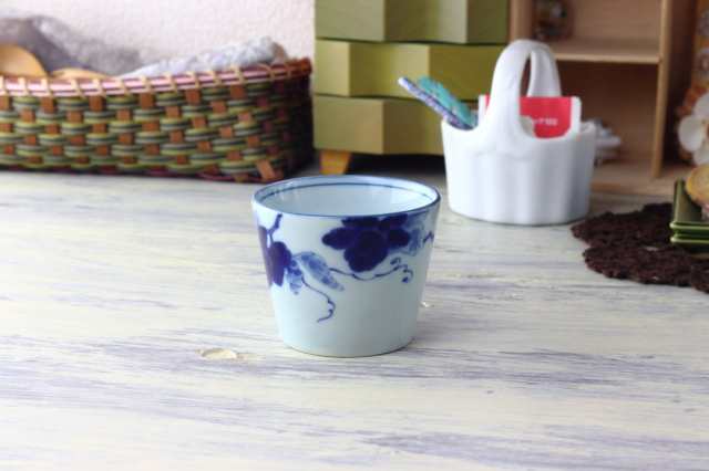 第一陶器 翔山 梳かし 染付ぶどう 蕎麦猪口セット