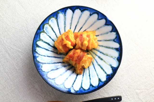 令和粉引 華 主食鉢 22.5cm 日本製 美濃焼 7寸深皿 大鉢 中鉢 和鉢